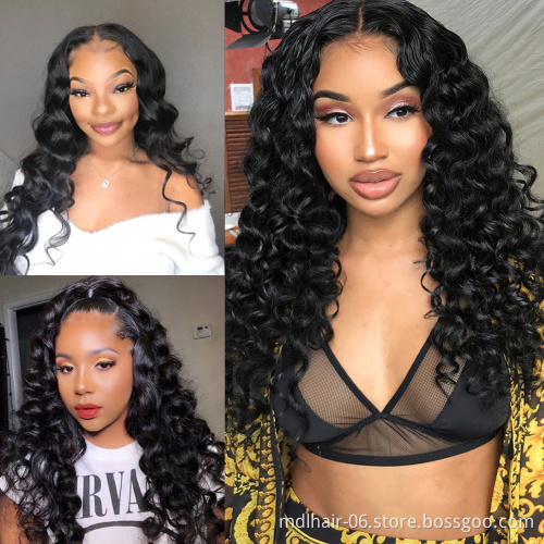 Wholesale Brazilian Loose Deep Wave Lace Closure Human Hair Wigs For Women Remy Human Hair Wig With Baby Hair